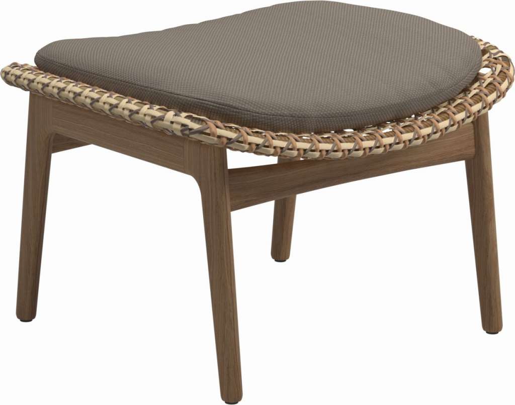 Gloster - Kay Ottomane - Geflecht: Harvest - Kissen:  - Ravel Dune - outdoor