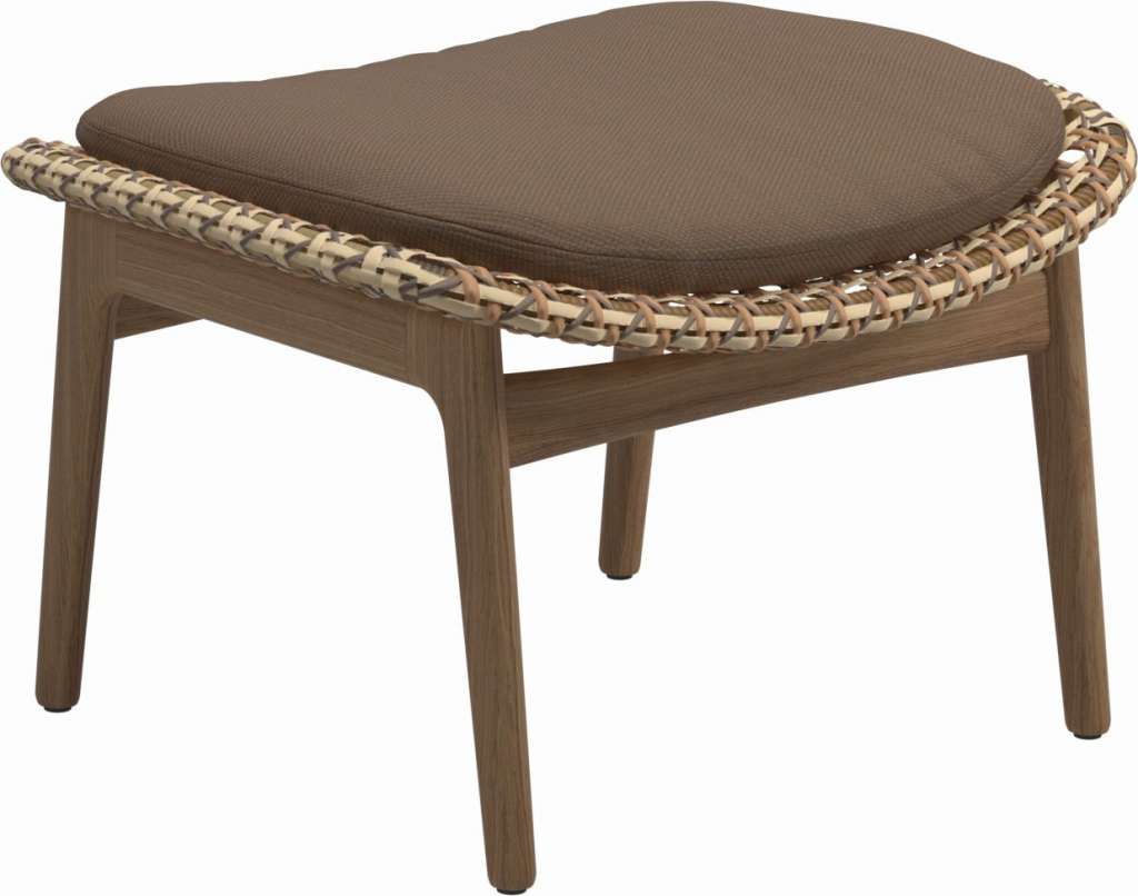 Gloster - Kay Ottomane - Geflecht: Harvest - Kissen:  - Ravel Ginger - outdoor