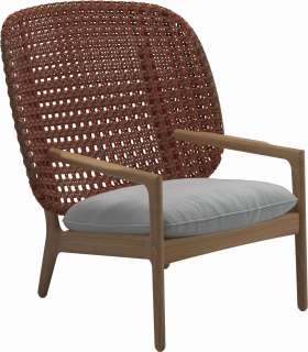 Gloster - Kay Lounge Sessel High Back - Geflecht: Copper - Kissen: - Tuck Dust - outdoor