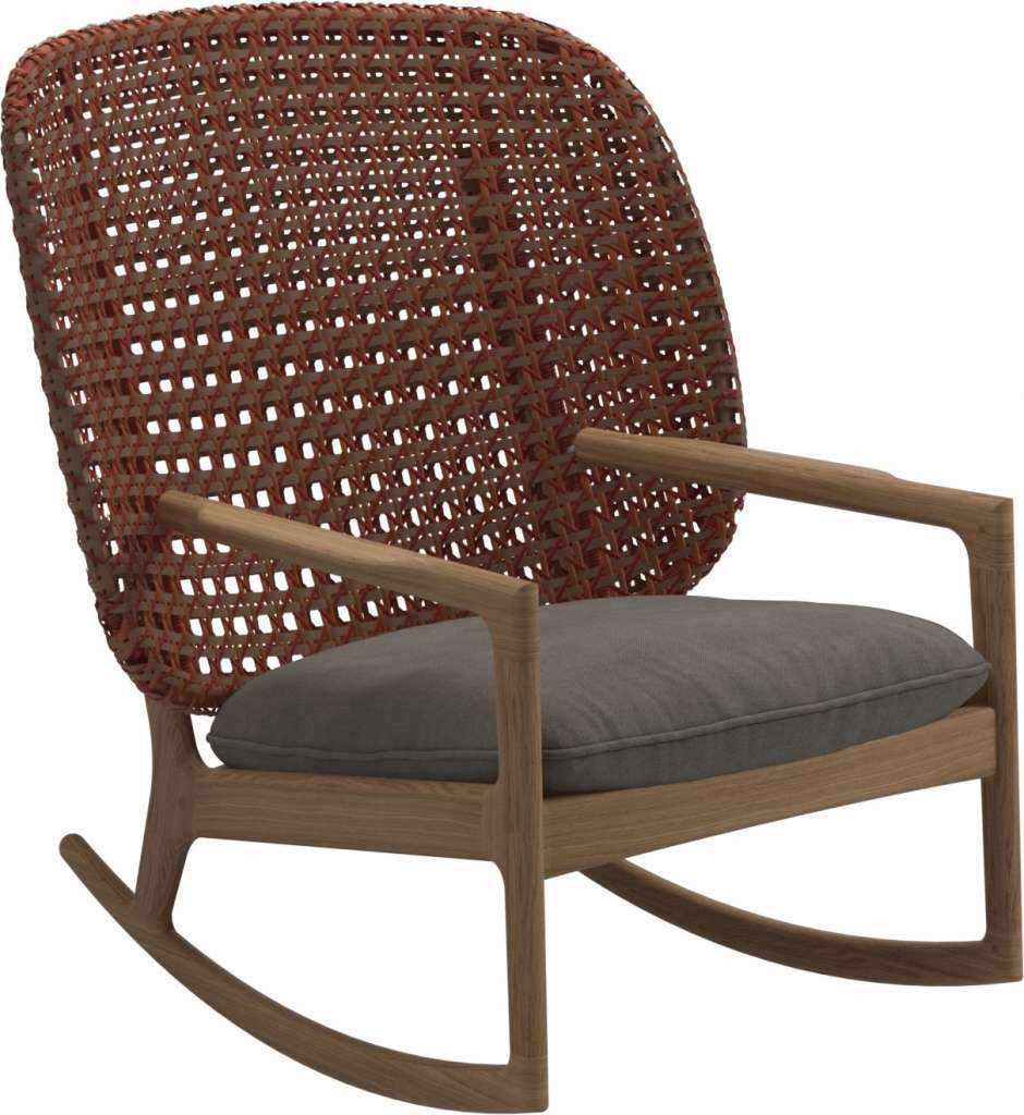 Gloster - Kay Schaukelstuhl High Back - Geflecht: Copper - Kissen:  - Fife Nickel - outdoor