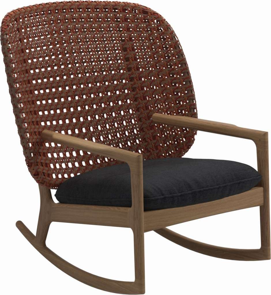 Gloster - Kay Schaukelstuhl High Back - Geflecht: Copper - Kissen:  - Fife Nightshade - outdoor