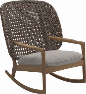 Gloster - Kay Schaukelstuhl High Back - Geflecht: Brindle - Kissen:  - Fife Bone - outdoor