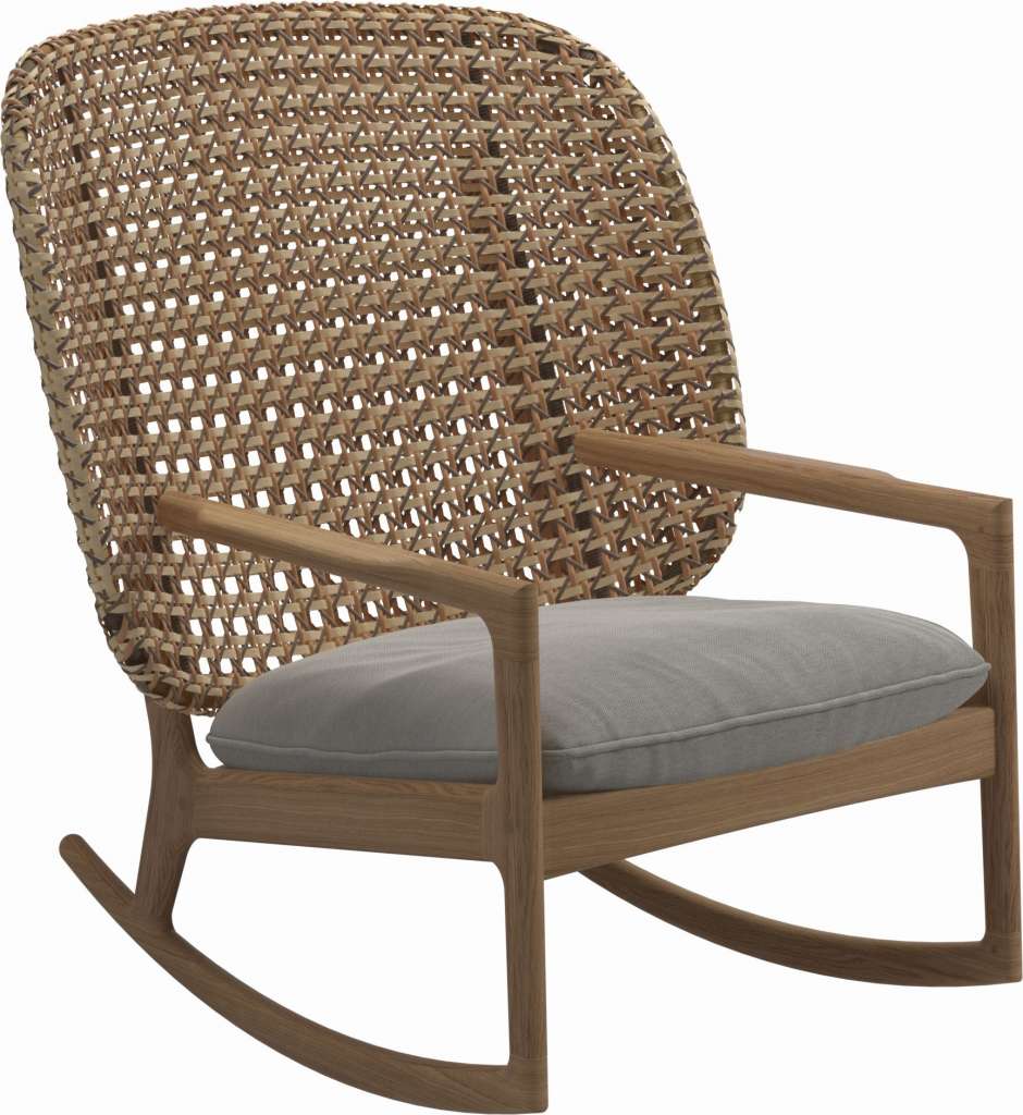 Gloster - Kay Schaukelstuhl High Back - Geflecht: Harvest - Kissen:  - Tuck Malt - outdoor