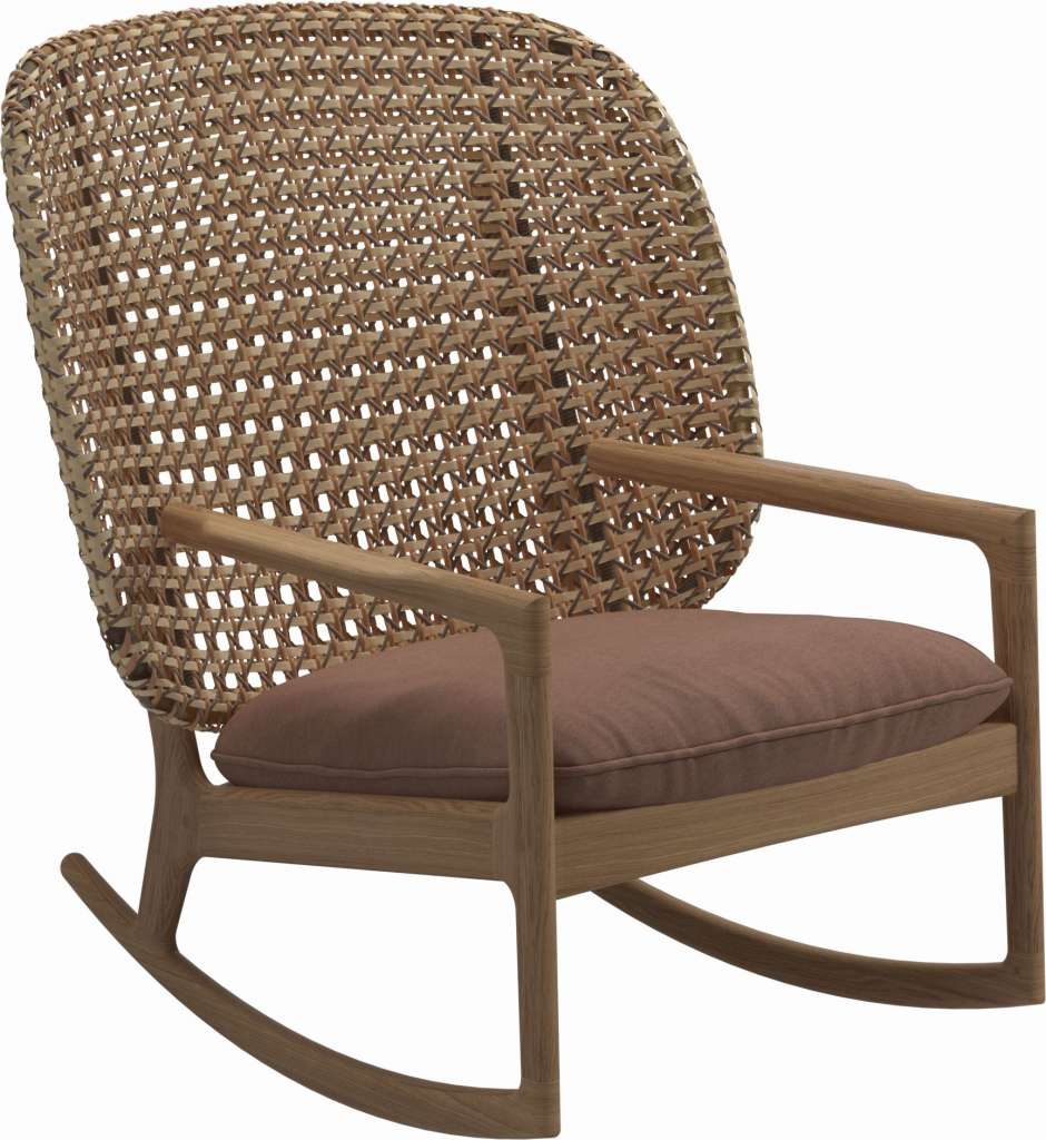 Gloster - Kay Schaukelstuhl High Back - Geflecht: Harvest - Kissen:  - Tuck Cider - outdoor