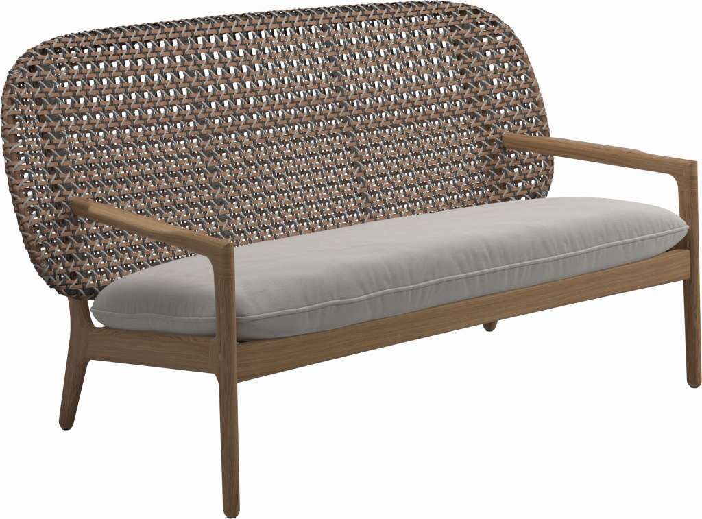 Gloster - Kay Sofa - Geflecht: Brindle - Kissen:  - Blend Linen - outdoor