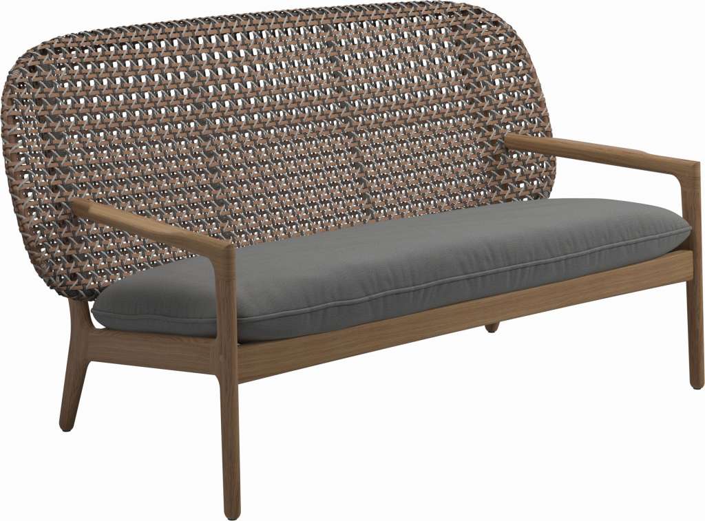 Gloster - Kay Sofa - Geflecht: Brindle - Kissen:  - Blend Fog - outdoor