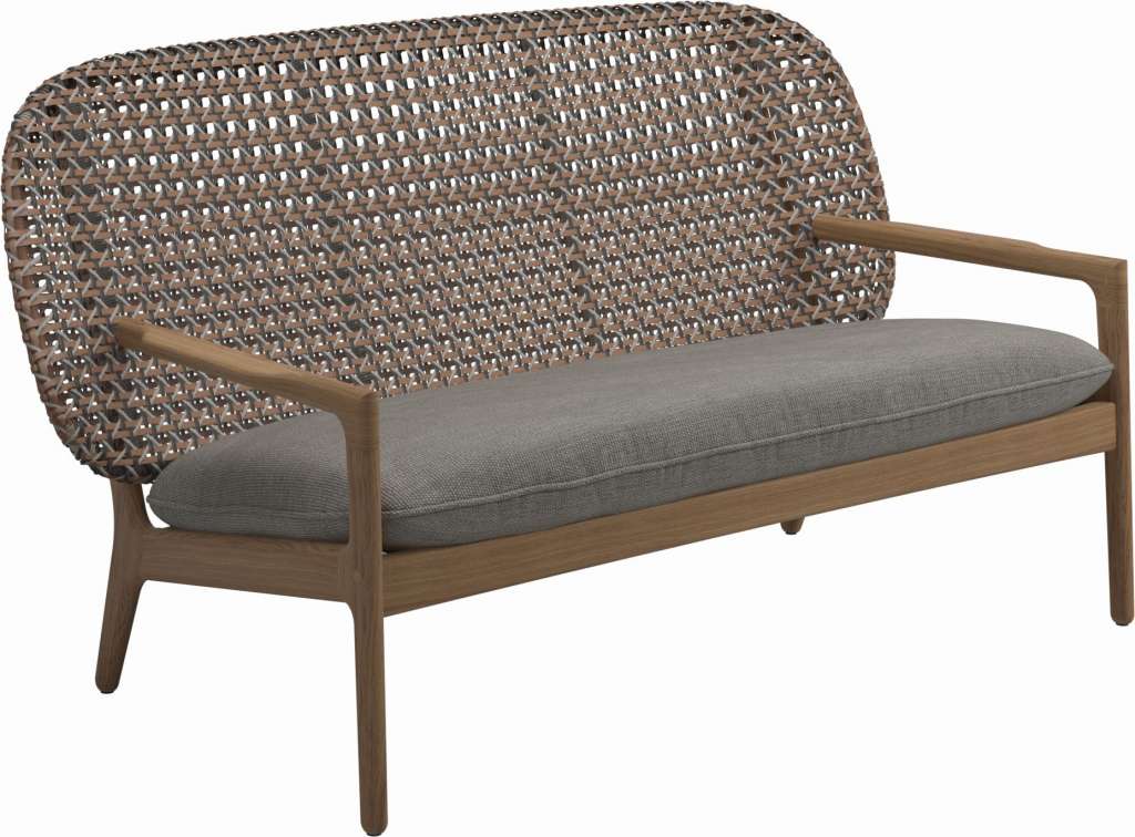 Gloster - Kay Sofa - Geflecht: Brindle - Kissen:  - Mez Granite - outdoor