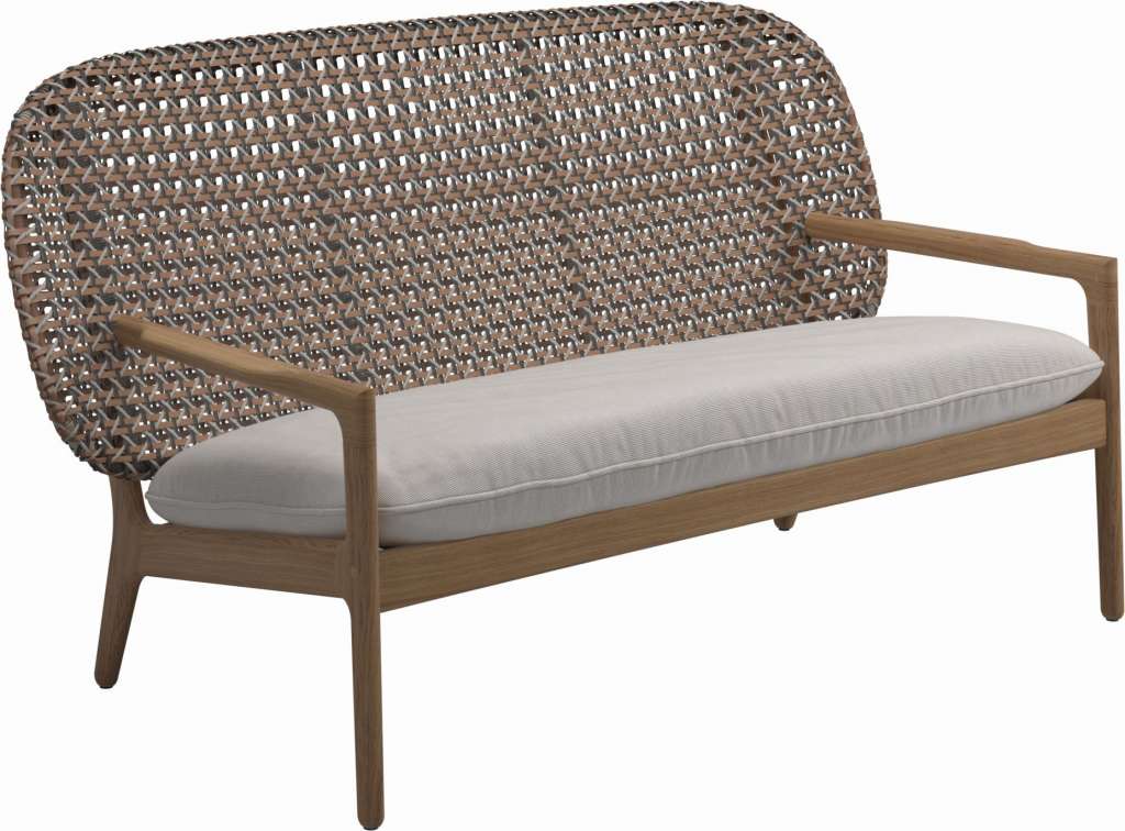 Gloster - Kay Sofa - Geflecht: Brindle - Kissen:  - Elite Frost - outdoor