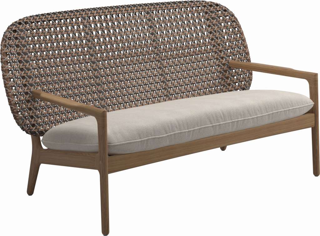 Gloster - Kay Sofa - Geflecht: Brindle - Kissen:  - Virtue Cloud - outdoor