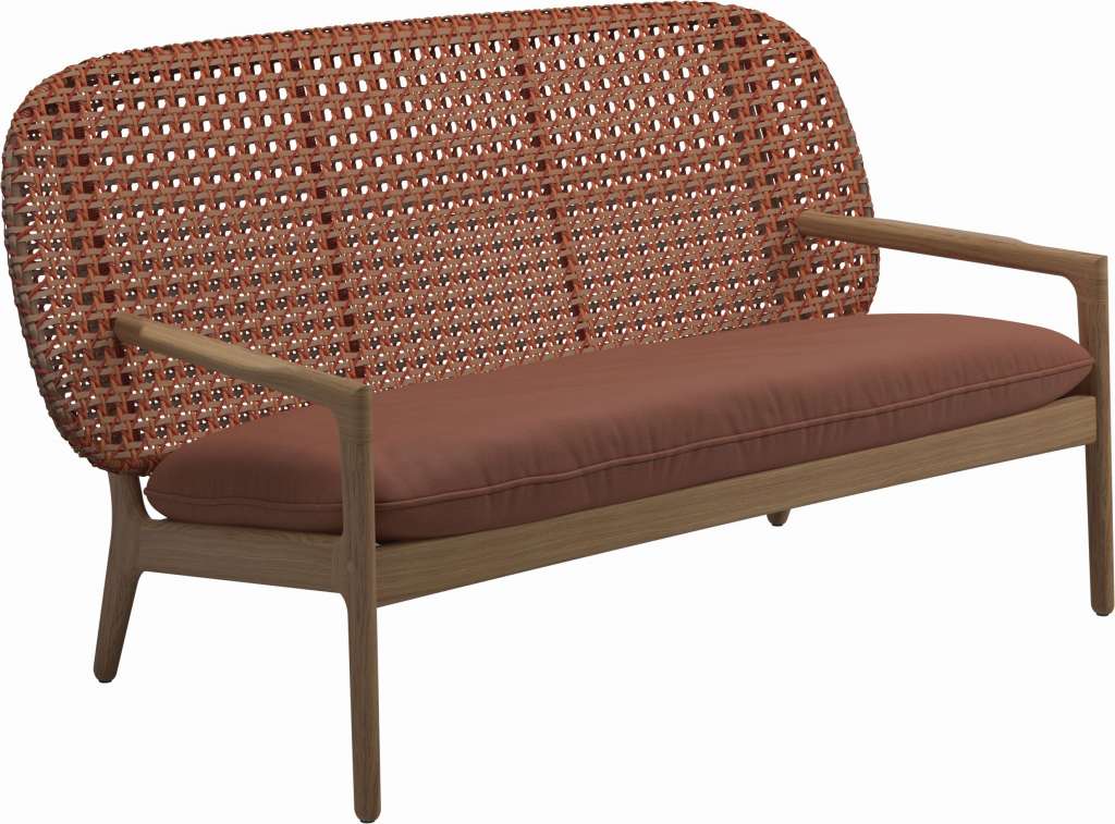 Gloster - Kay Sofa - Geflecht: Copper - Kissen:  - Blend Clay - outdoor