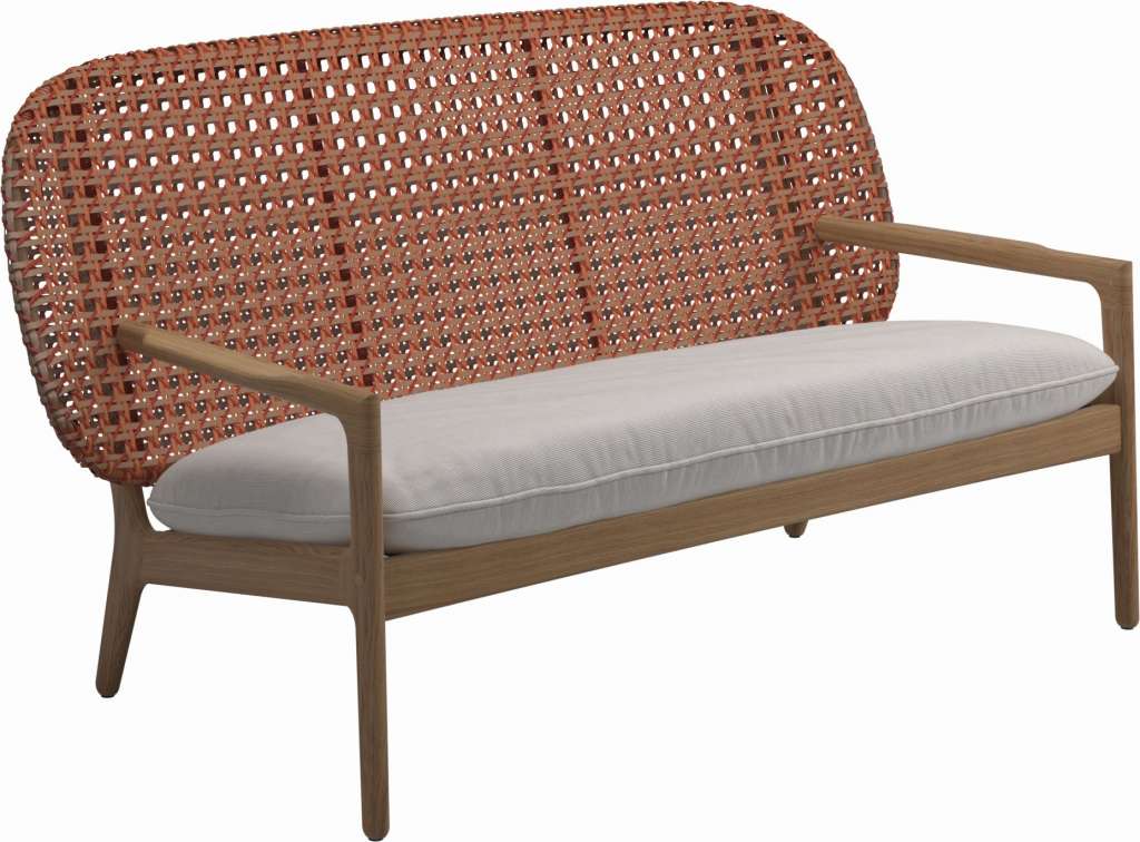 Gloster - Kay Sofa - Geflecht: Copper - Kissen:  - Elite Frost - outdoor