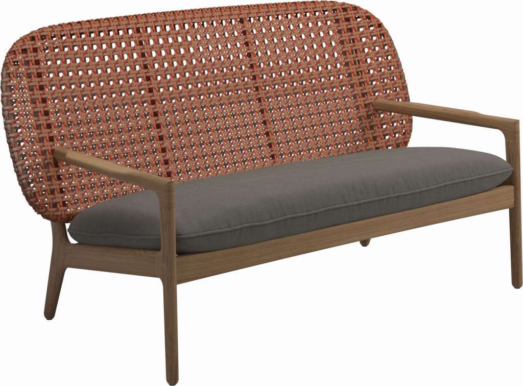 Gloster - Kay Sofa - Geflecht: Copper - Kissen:  - Fife Nickel - outdoor