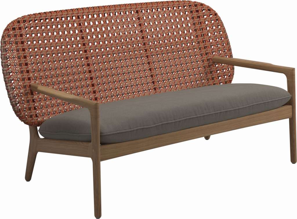 Gloster - Kay Sofa - Geflecht: Copper - Kissen:  - Fife Vesterhav Sand - outdoor