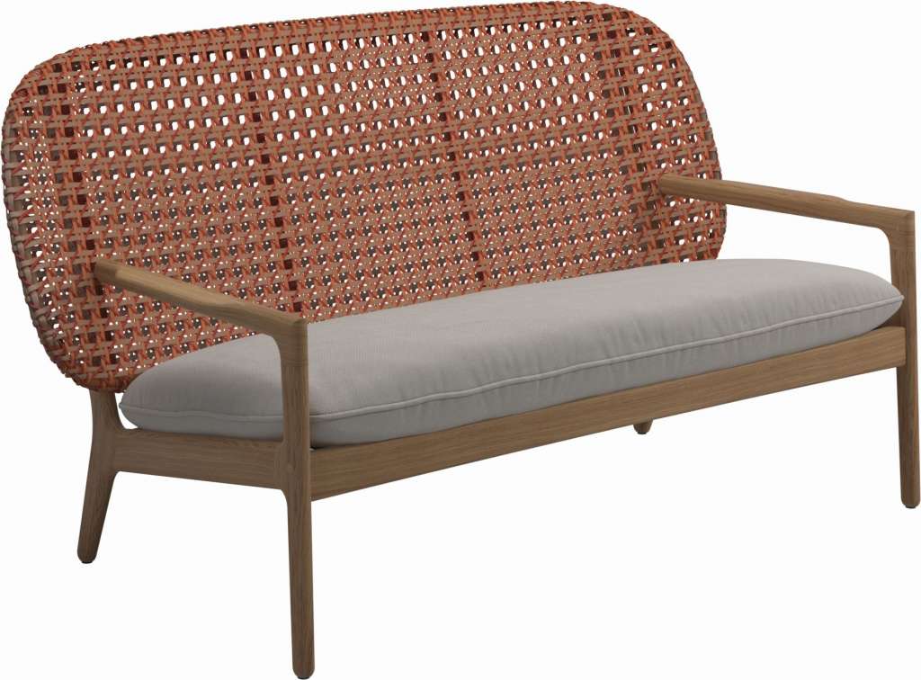 Gloster - Kay Sofa - Geflecht: Copper - Kissen:  - Fife Bone - outdoor