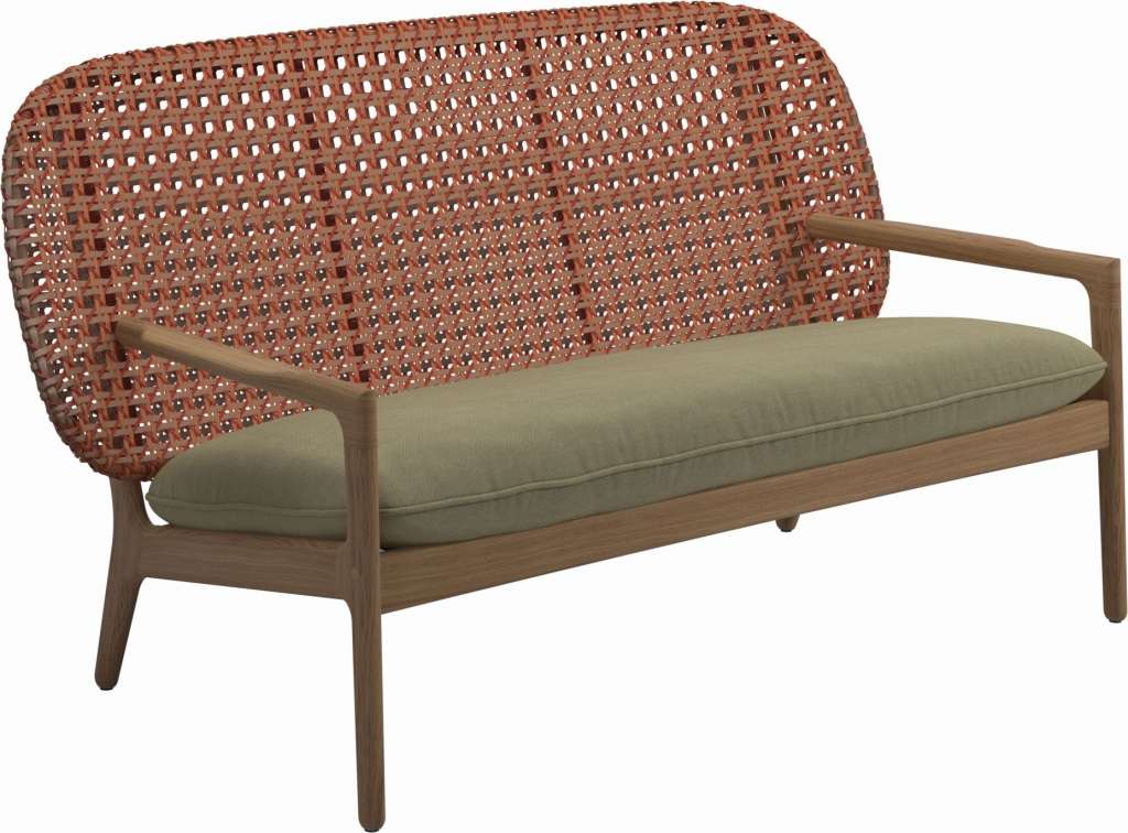 Gloster - Kay Sofa - Geflecht: Copper - Kissen:  - Fife Quince Yellow - outdoor