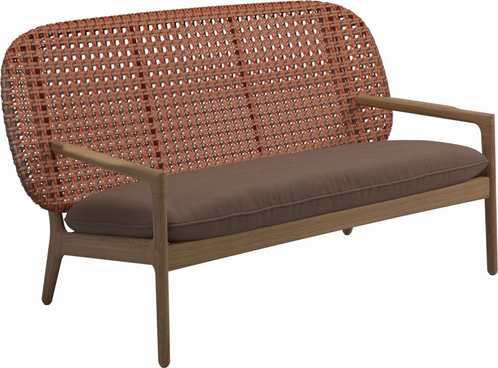 Gloster - Kay Sofa - Geflecht: Copper - Kissen:  - Fife Salmon - outdoor
