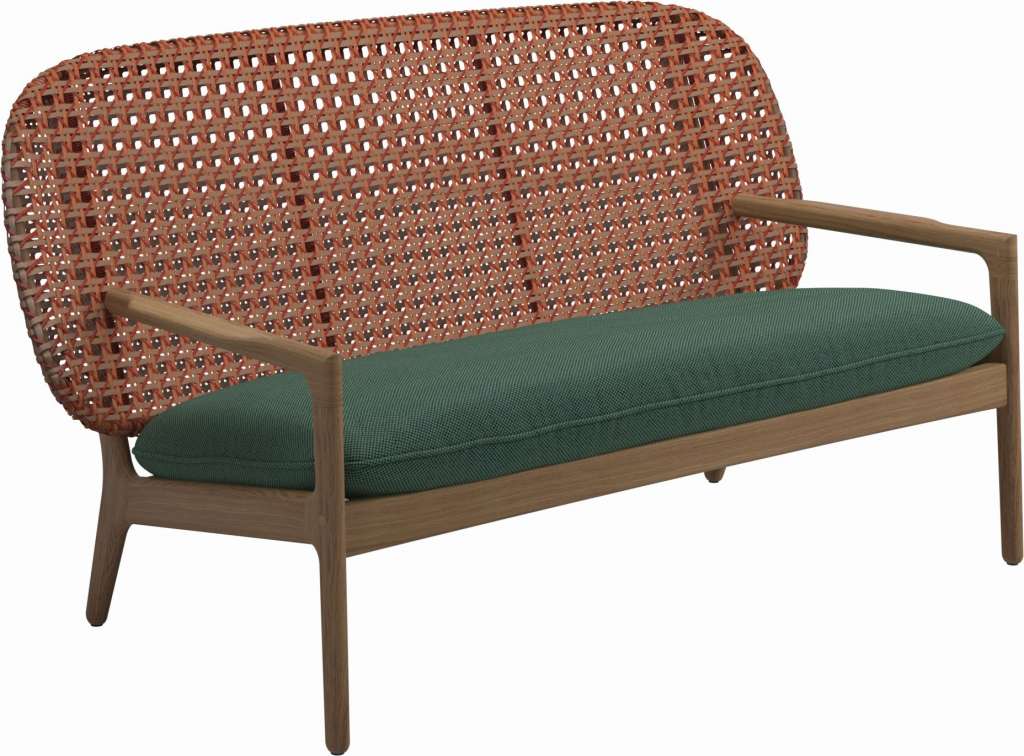 Gloster - Kay Sofa - Geflecht: Copper - Kissen:  - Robben Forest - outdoor