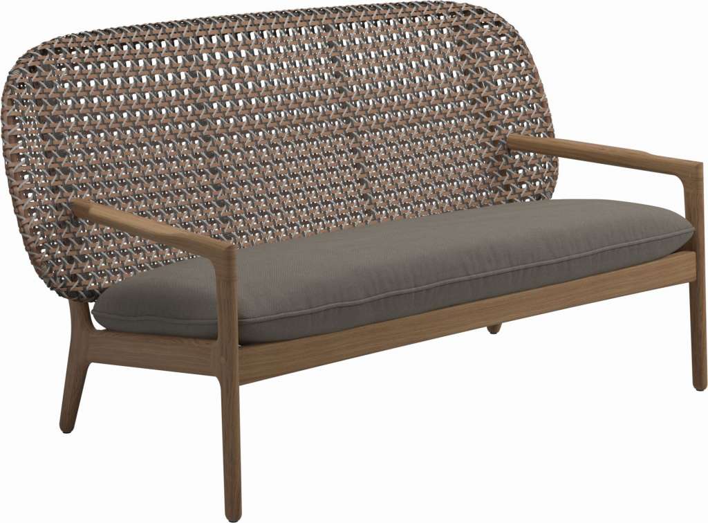 Gloster - Kay Sofa - Geflecht: Brindle - Kissen:  - Fife Vesterhav Sand - outdoor