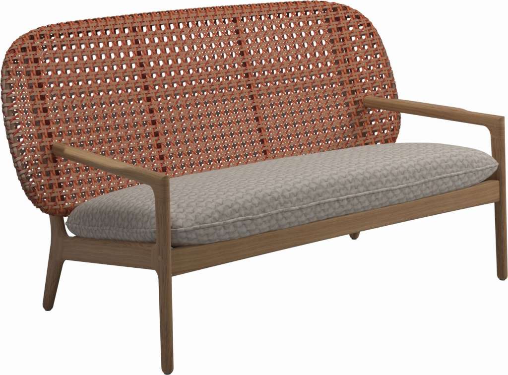 Gloster - Kay Sofa - Geflecht: Copper - Kissen:  - Wave Buff - outdoor