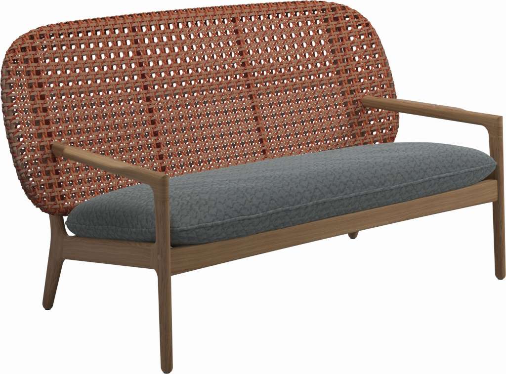 Gloster - Kay Sofa - Geflecht: Copper - Kissen:  - Wave Gravel - outdoor