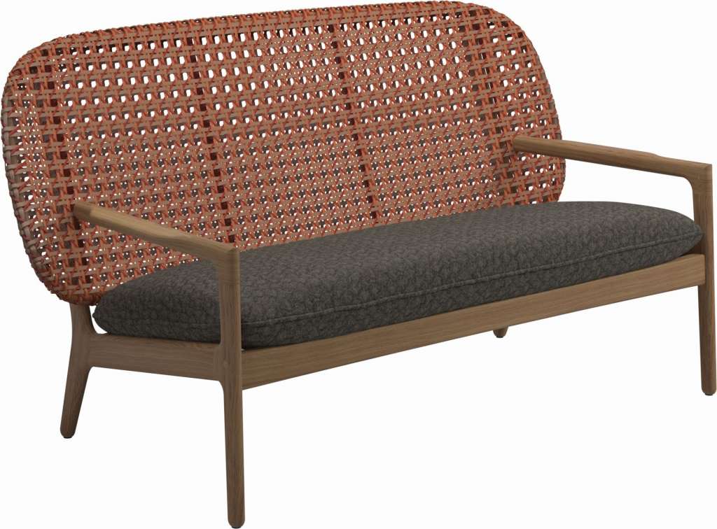 Gloster - Kay Sofa - Geflecht: Copper - Kissen:  - Wave Quarry - outdoor