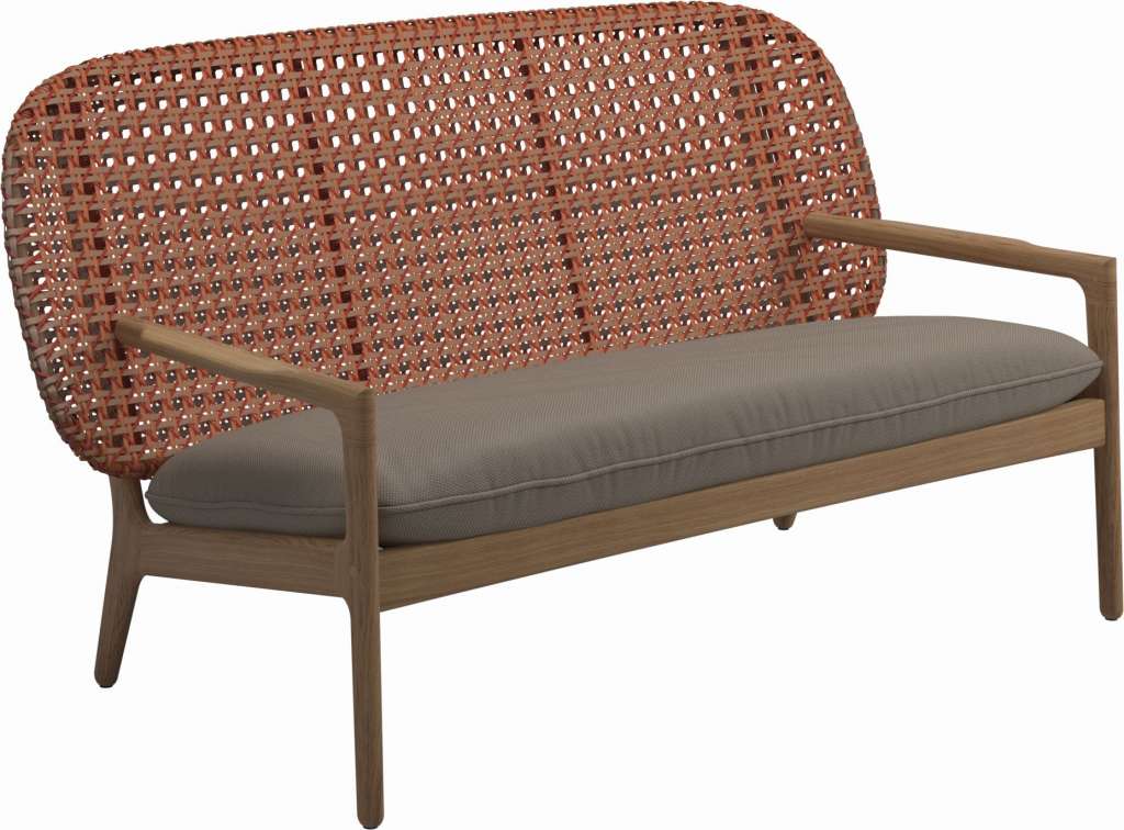 Gloster - Kay Sofa - Geflecht: Copper - Kissen:  - Ravel Dune - outdoor