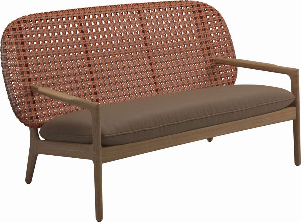 Gloster - Kay Sofa - Geflecht: Copper - Kissen:  - Ravel Ginger - outdoor