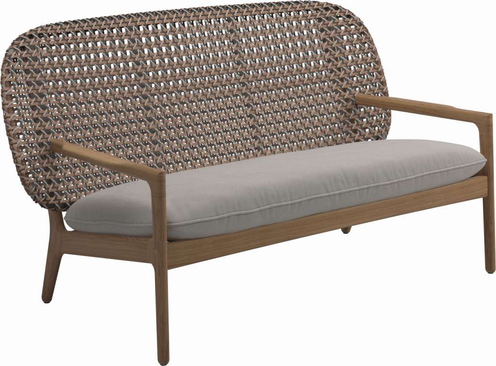 Gloster - Kay Sofa - Geflecht: Brindle - Kissen:  - Fife Bone - outdoor