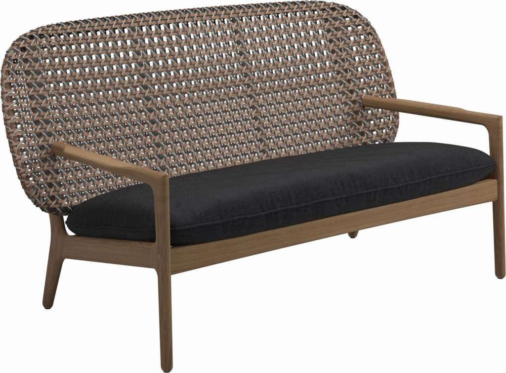 Gloster - Kay Sofa - Geflecht: Brindle - Kissen:  - Fife Nightshade - outdoor