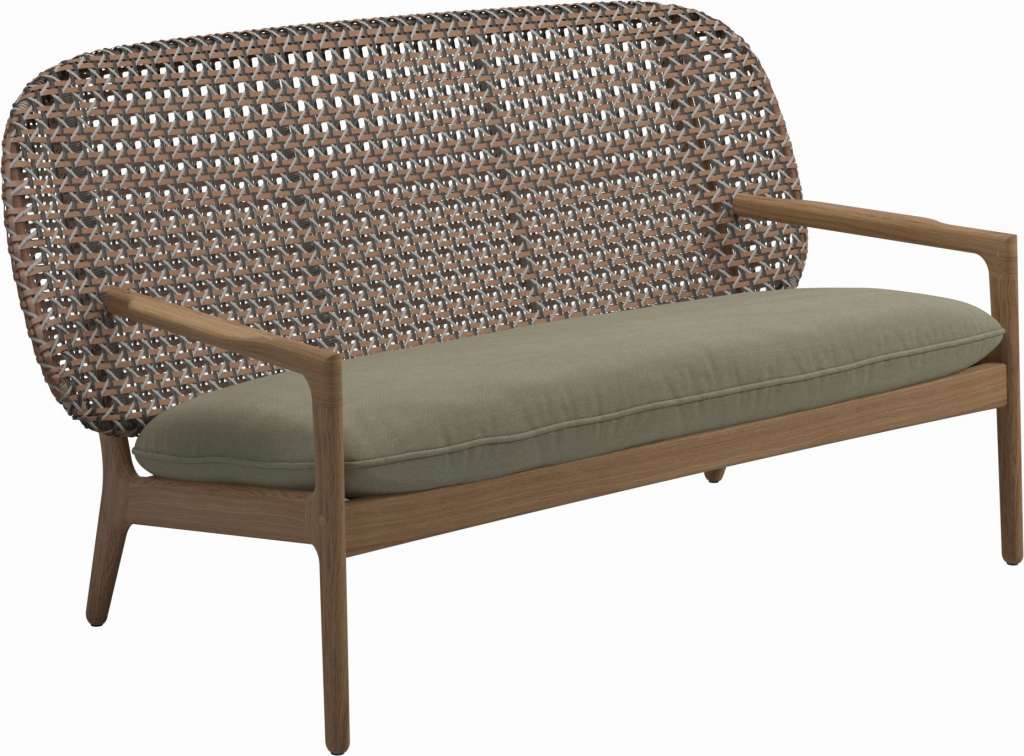 Gloster - Kay Sofa - Geflecht: Brindle - Kissen:  - Fife Silky Green - outdoor