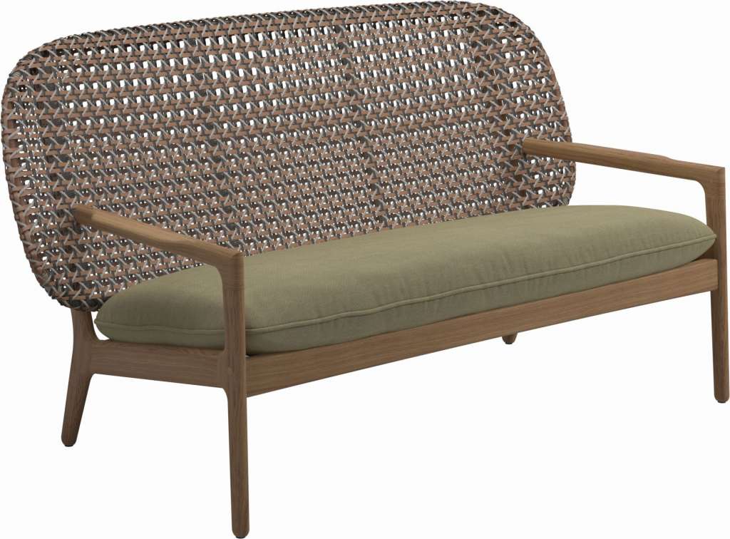 Gloster - Kay Sofa - Geflecht: Brindle - Kissen:  - Fife Quince Yellow - outdoor