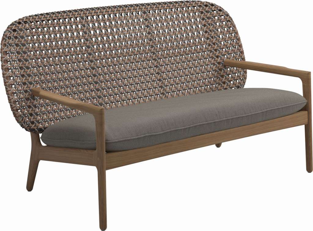 Gloster - Kay Sofa - Geflecht: Brindle - Kissen:  - Couture Smoke - outdoor