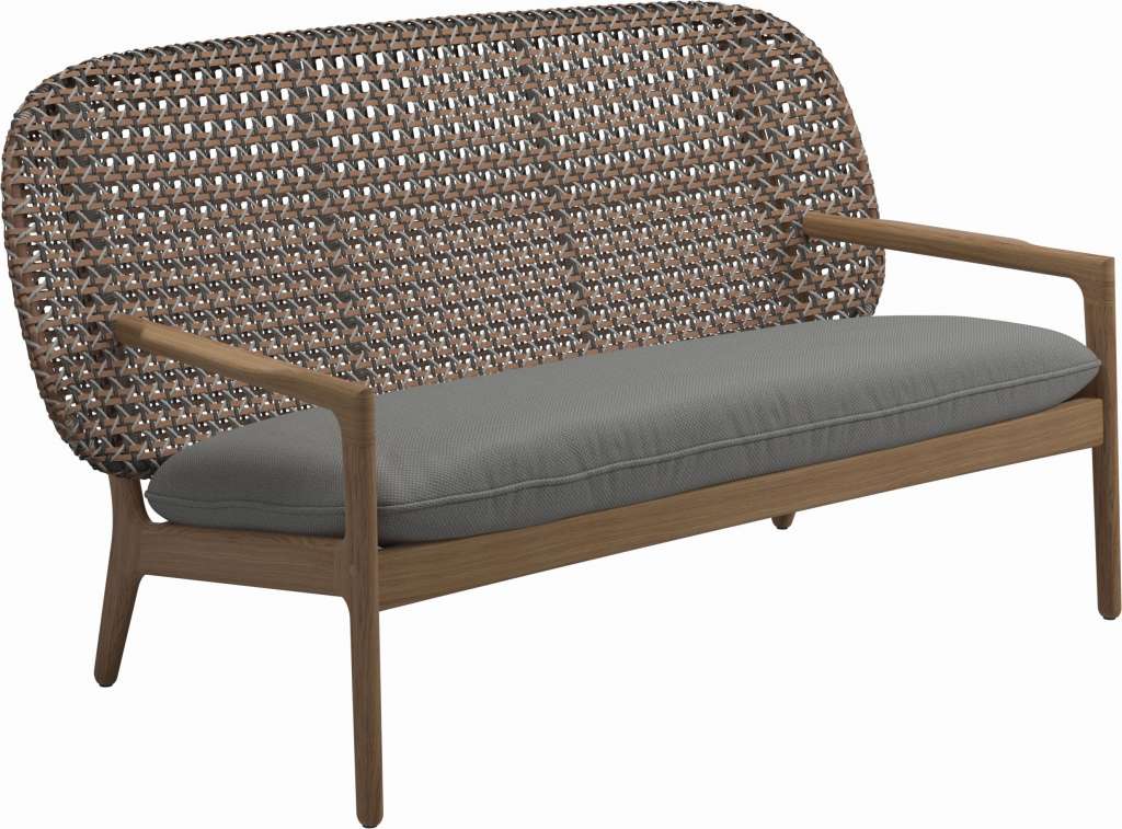 Gloster - Kay Sofa - Geflecht: Brindle - Kissen:  - Dot Putty - outdoor