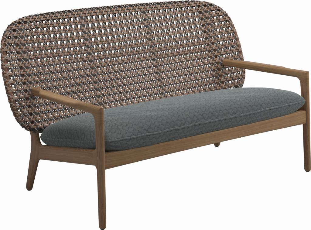 Gloster - Kay Sofa - Geflecht: Brindle - Kissen:  - Wave Gravel - outdoor