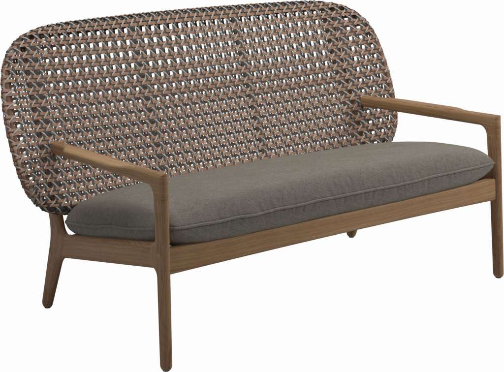 Gloster - Kay Sofa - Geflecht: Brindle - Kissen:  - Tuck Truffle - outdoor