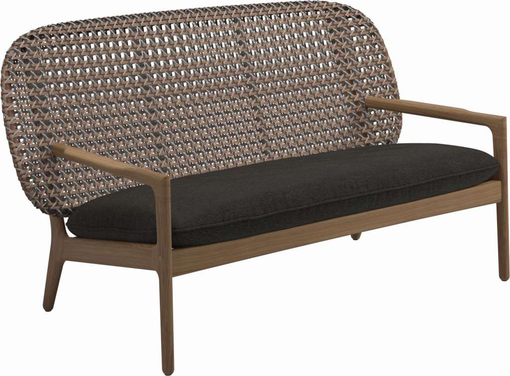 Gloster - Kay Sofa - Geflecht: Brindle - Kissen:  - Tuck Sable - outdoor