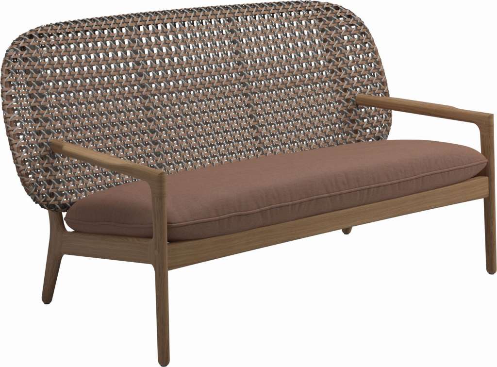 Gloster - Kay Sofa - Geflecht: Brindle - Kissen:  - Tuck Cider - outdoor