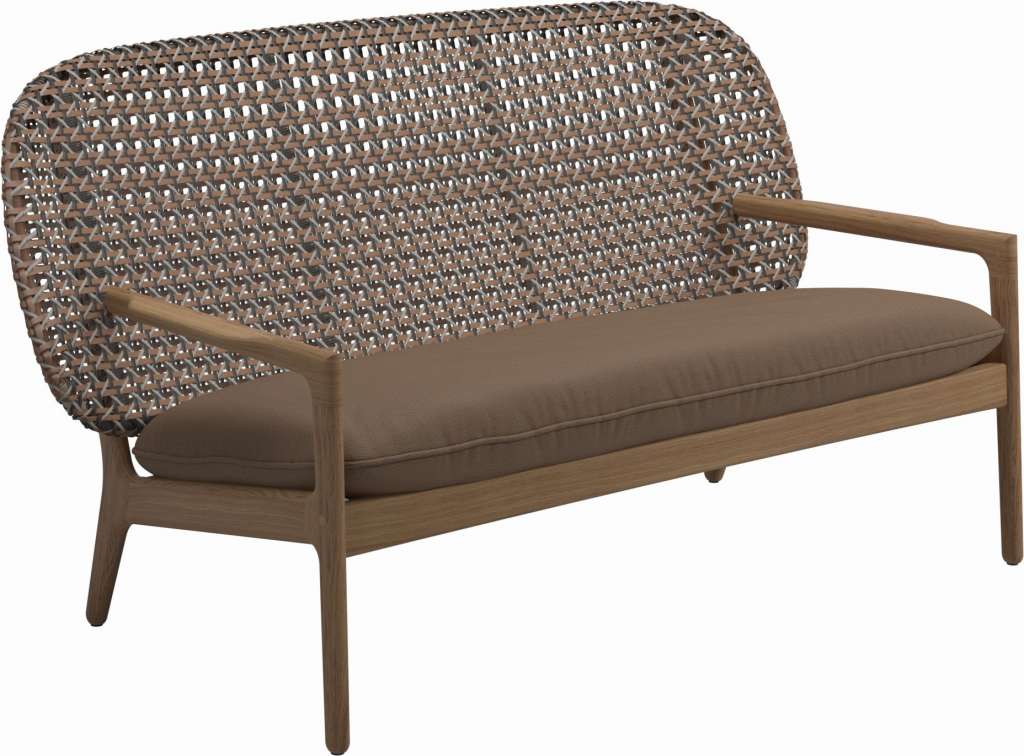 Gloster - Kay Sofa - Geflecht: Brindle - Kissen:  - Ravel Ginger - outdoor