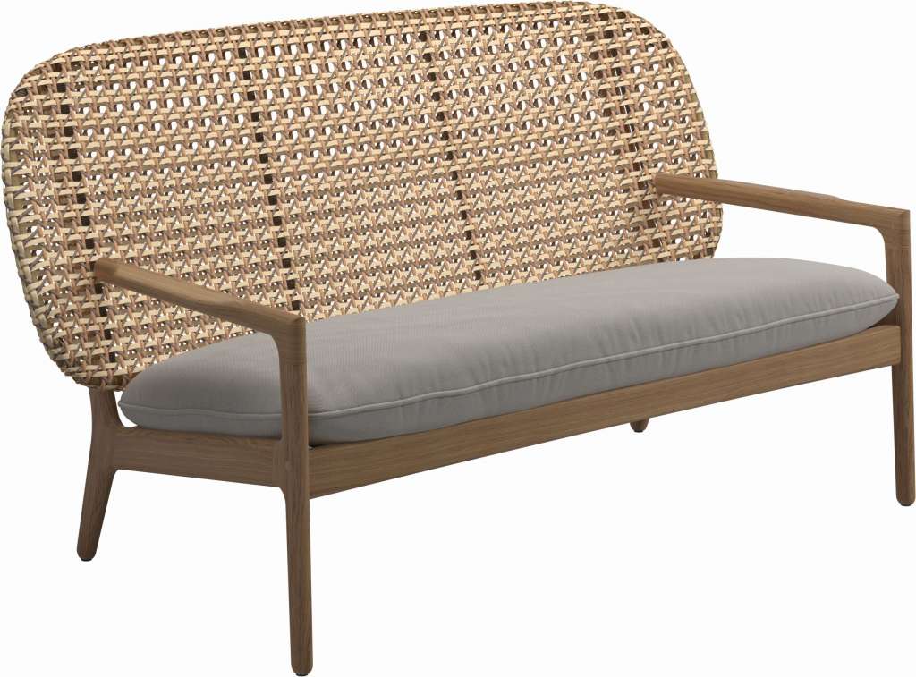 Gloster - Kay Sofa - Geflecht: Harvest - Kissen:  - Fife Bone - outdoor