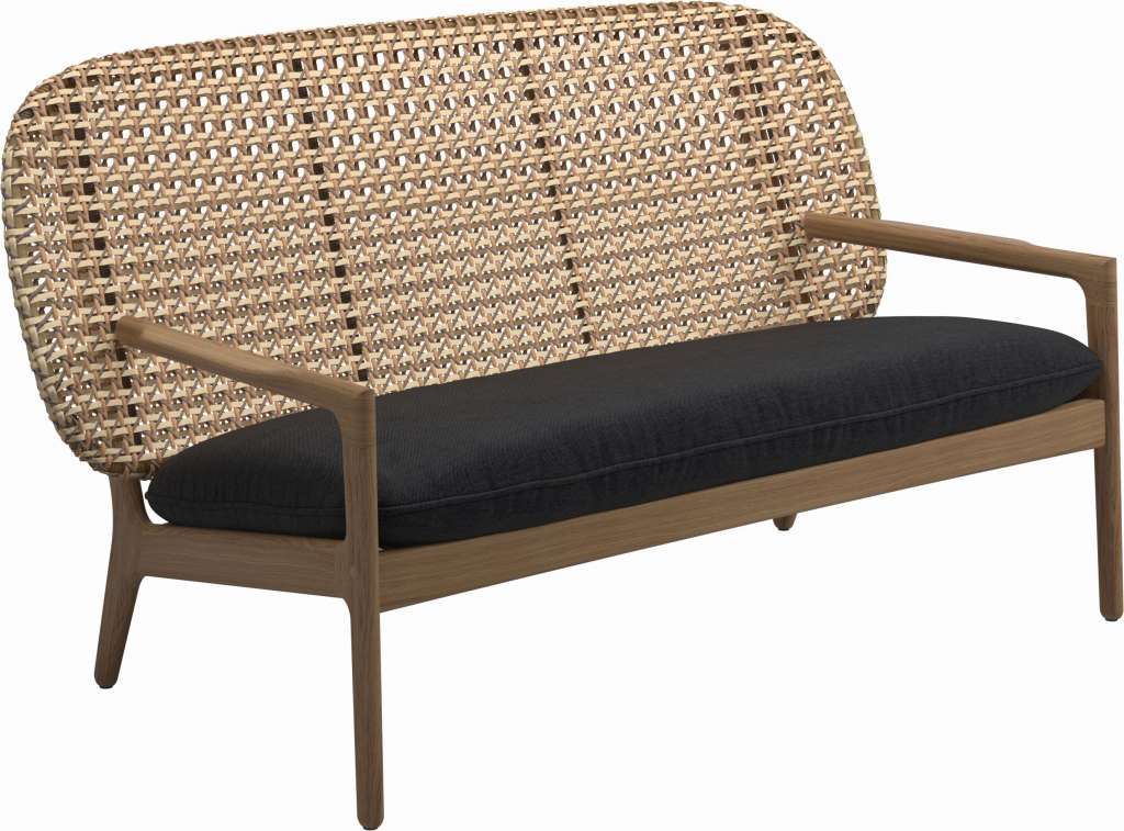 Gloster - Kay Sofa - Geflecht: Harvest - Kissen:  - Fife Nightshade - outdoor