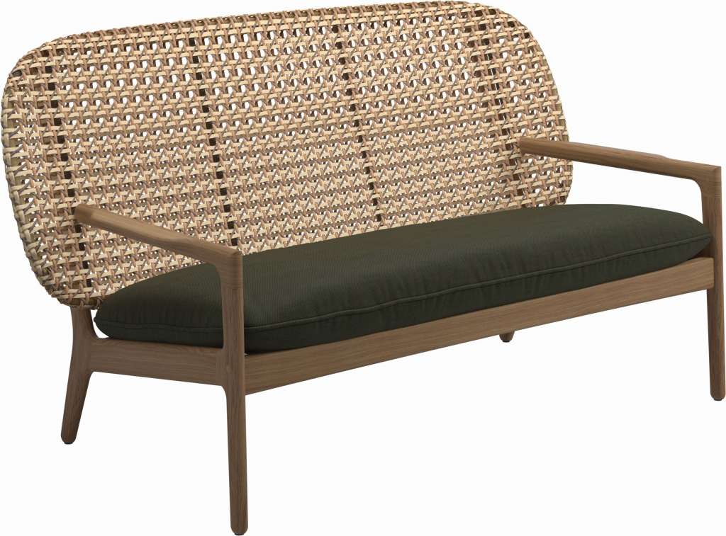 Gloster - Kay Sofa - Geflecht: Harvest - Kissen:  - Fife Olive - outdoor
