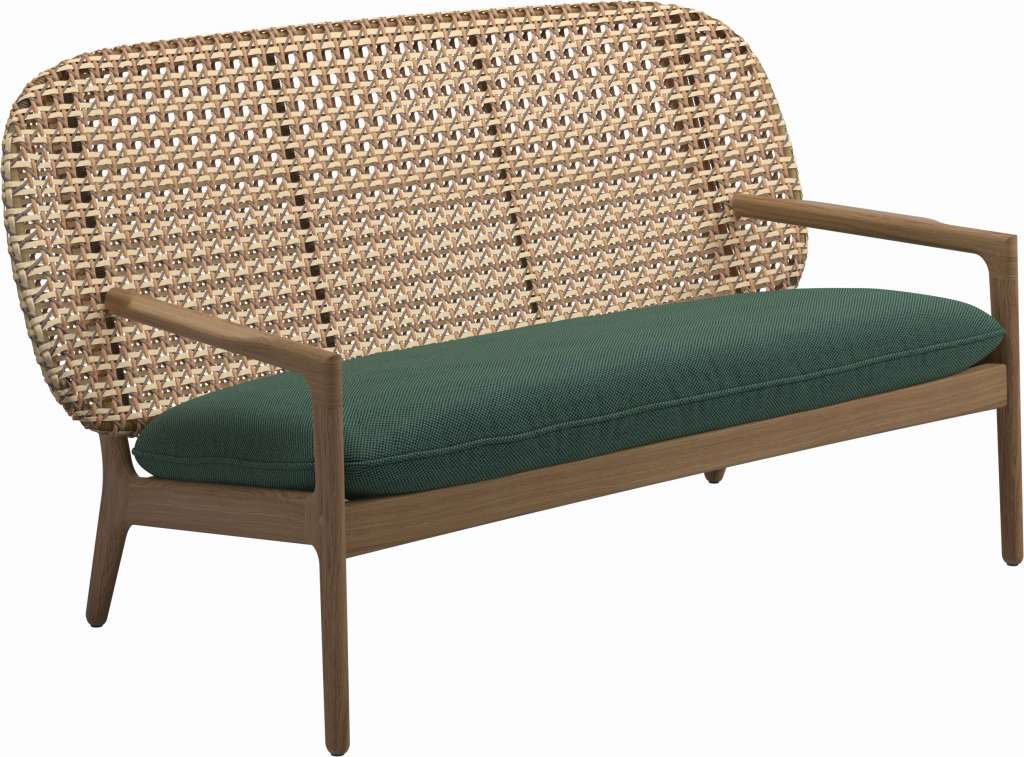 Gloster - Kay Sofa - Geflecht: Harvest - Kissen:  - Robben Forest - outdoor