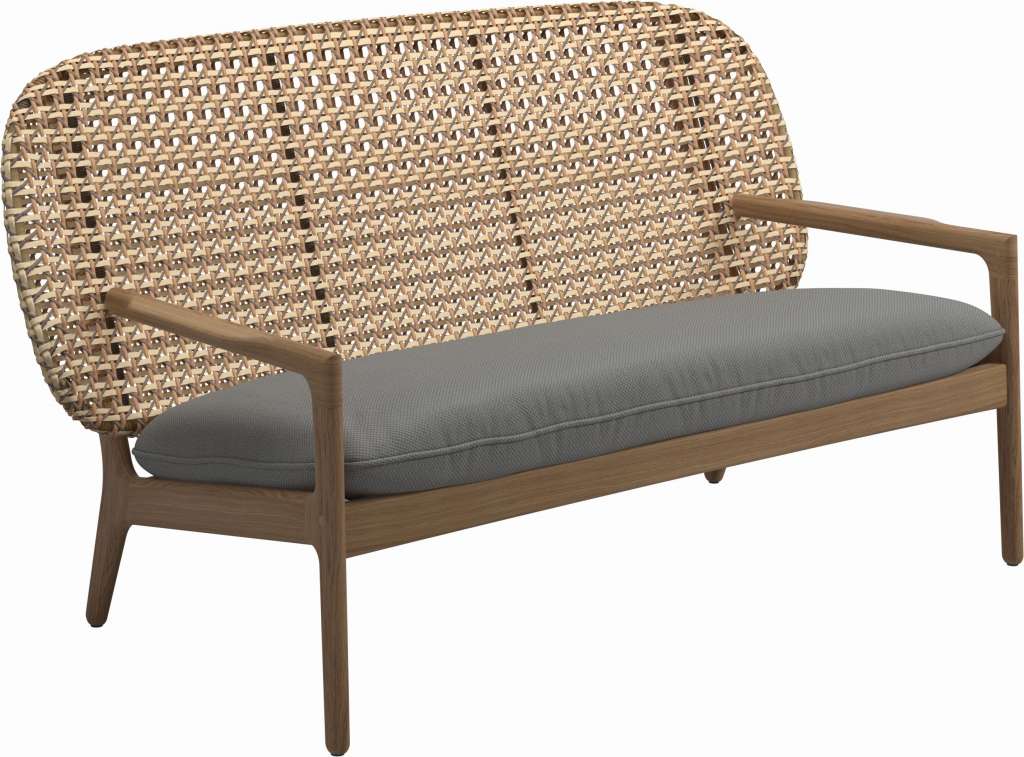 Gloster - Kay Sofa - Geflecht: Harvest - Kissen:  - Dot Putty - outdoor
