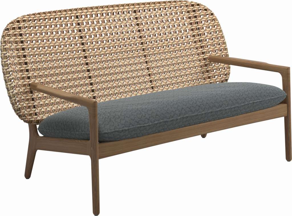 Gloster - Kay Sofa - Geflecht: Harvest - Kissen:  - Wave Gravel - outdoor