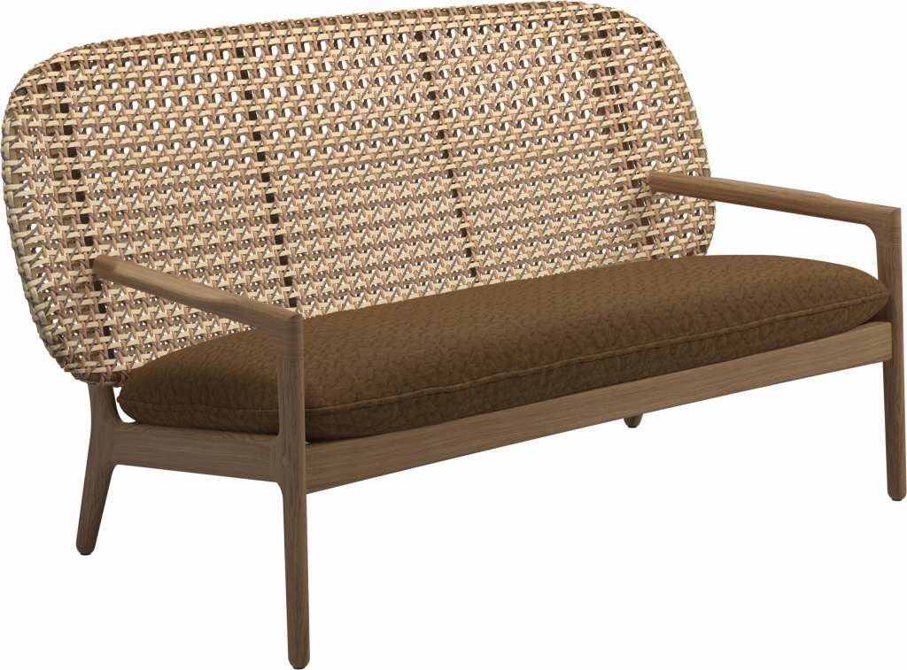 Gloster - Kay Sofa - Geflecht: Harvest - Kissen:  - Wave Russet - outdoor
