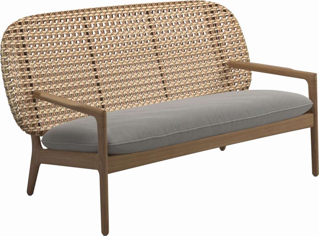 Gloster - Kay Sofa - Geflecht: Harvest - Kissen:  - Tuck Malt - outdoor