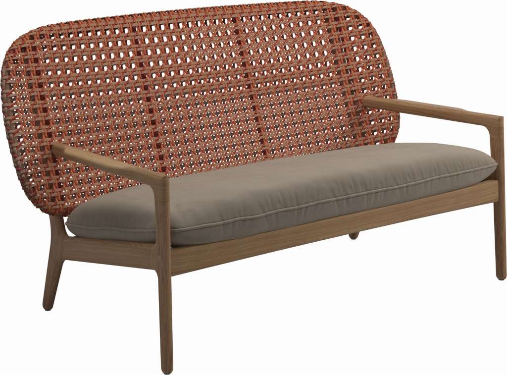 Gloster - Kay Sofa - Geflecht: Copper - Kissen:  - Blend Sand - outdoor