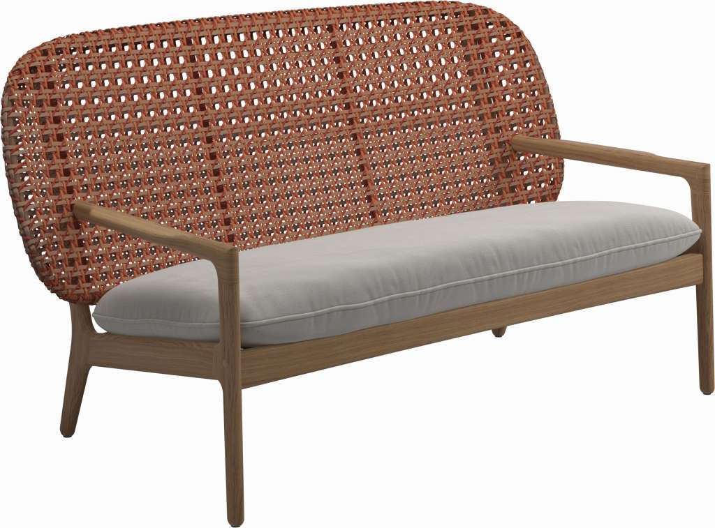 Gloster - Kay Sofa - Geflecht: Copper - Kissen:  - Blend Linen - outdoor