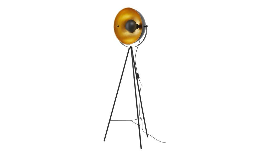 Dreibein-Stehleuchte, 1-flammig,schwarz/goldfarben ¦ schwarzØ: 38.5 Lampen & Leuchten > Innenleuchten > Stehlampen - Höffner