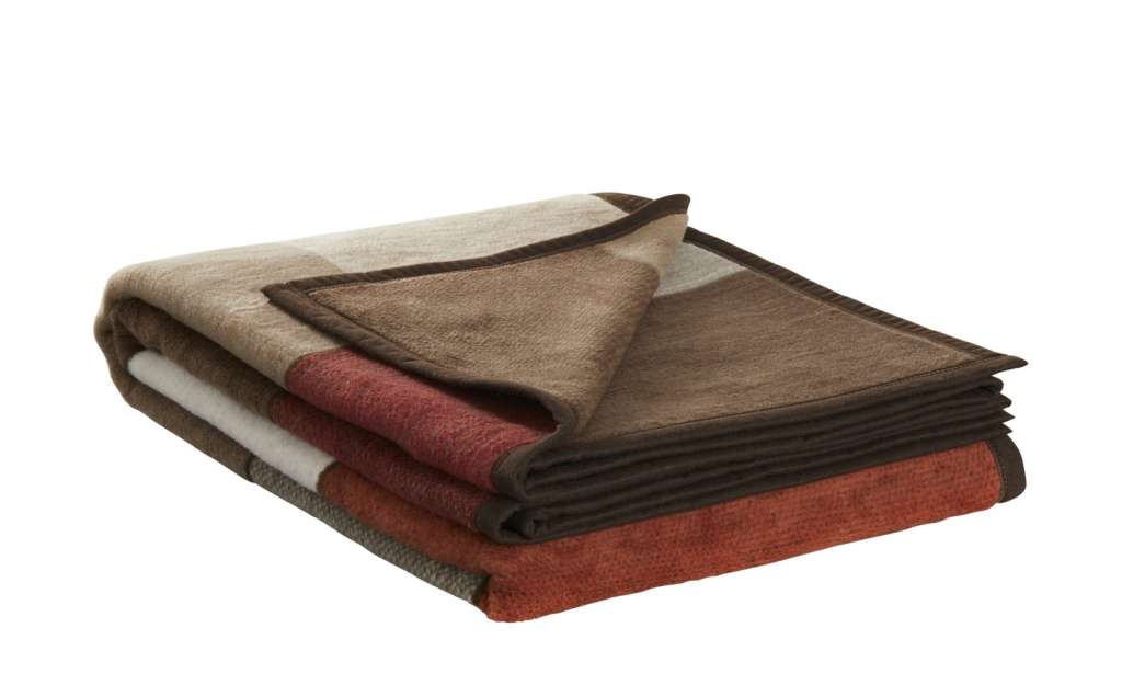 Biederlack Wohndecke  Blocking ¦ braun ¦ 50% Baumwolle, 43% Polyacryl, 7% Polyester Heimtextilien > Kuscheldecken - Höffner
